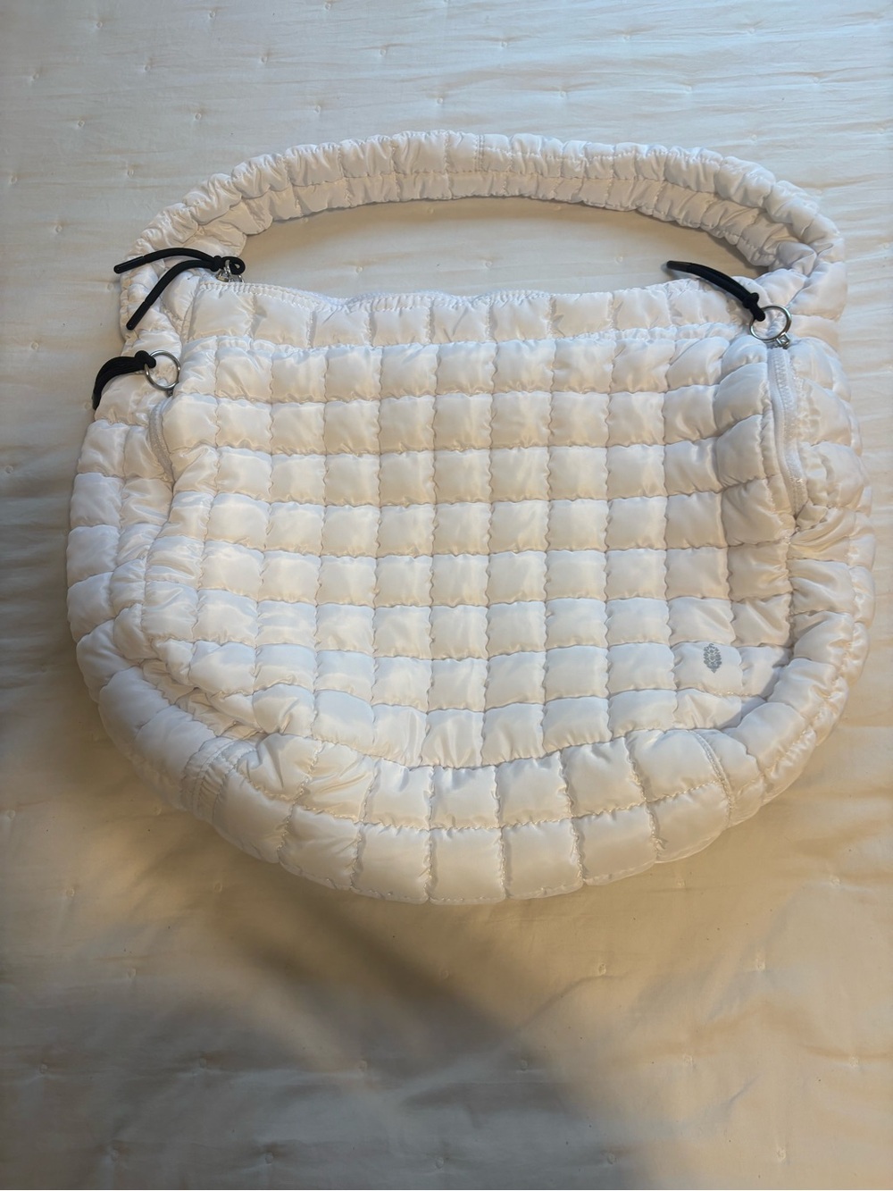 Free People Quilted White Padded Shoulder Bag